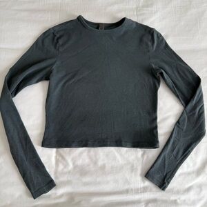 SKIMS Grey Vintage Cropped Long Sleeve Top